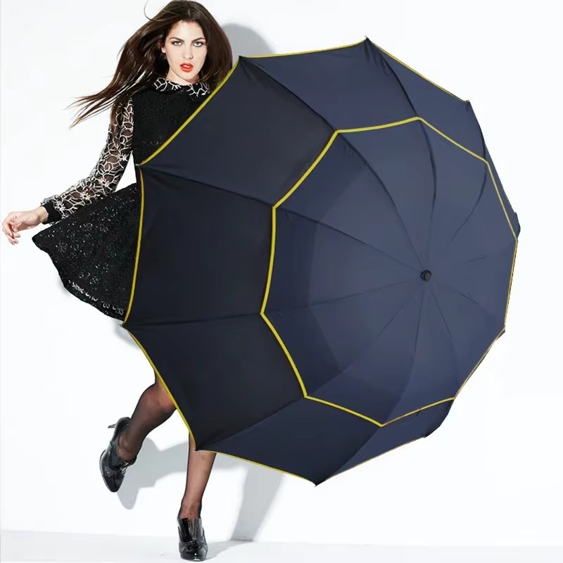 مظلة مزدوجة قوية مقاومة للرياح - مراجعة Golf Umbrella Large وسعره
